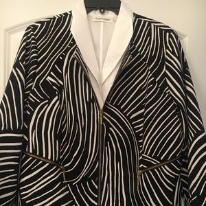 Classy Black and White Jacket Travelers Collection By Chico's
